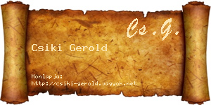 Csiki Gerold névjegykártya